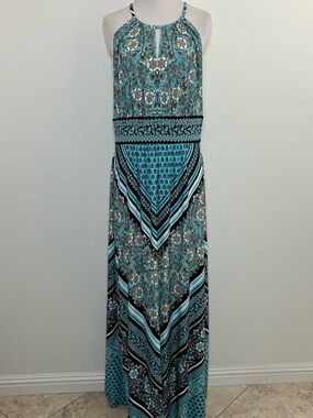 Turquoise Halter Maxi Dress